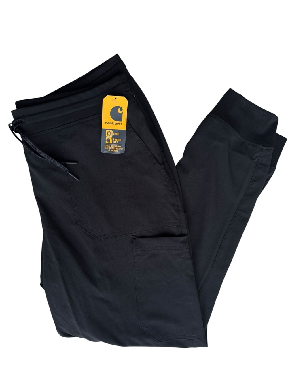 NWT Carhartt Force Cross-Flex Modern Fit Cargo Jogger Scrub Pants Black Large